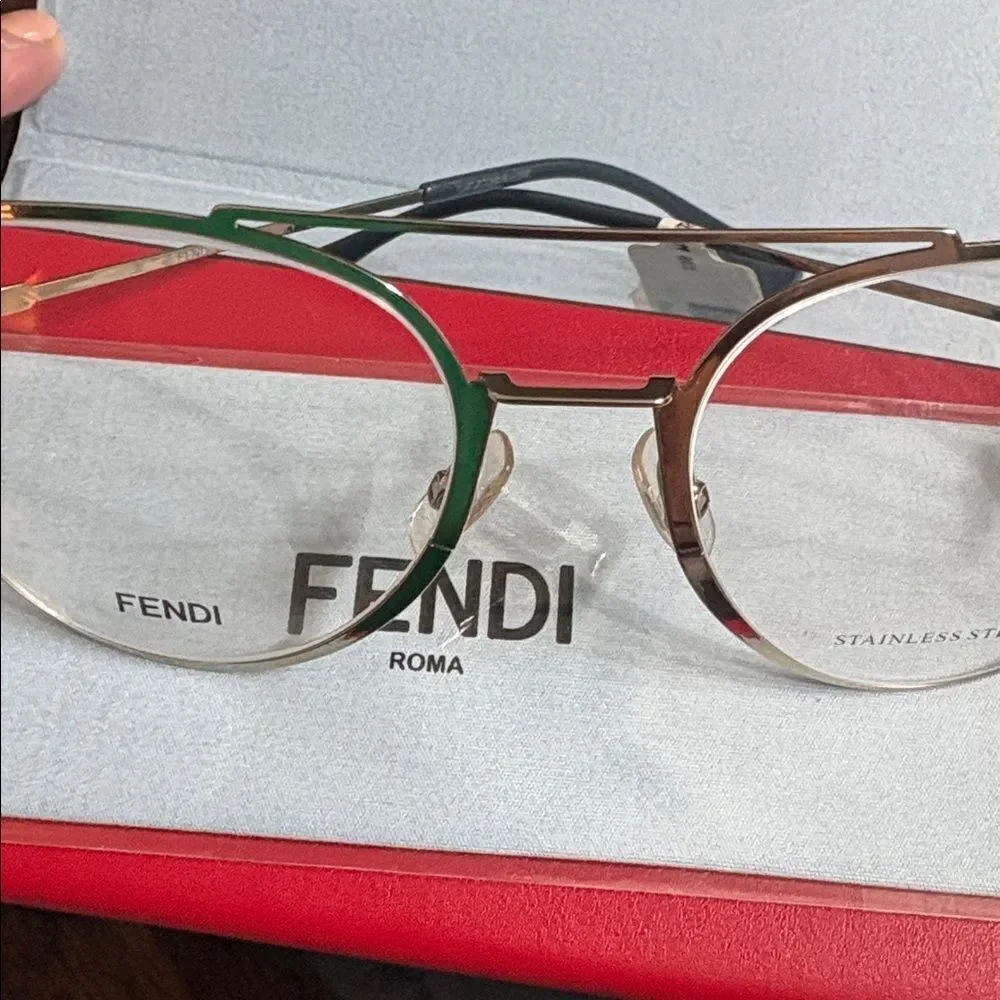 Fendi Gold Aviator Glasses NWT